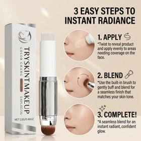 Tryskintle cream texture closeup revealing smooth balm that blends for natural coverage