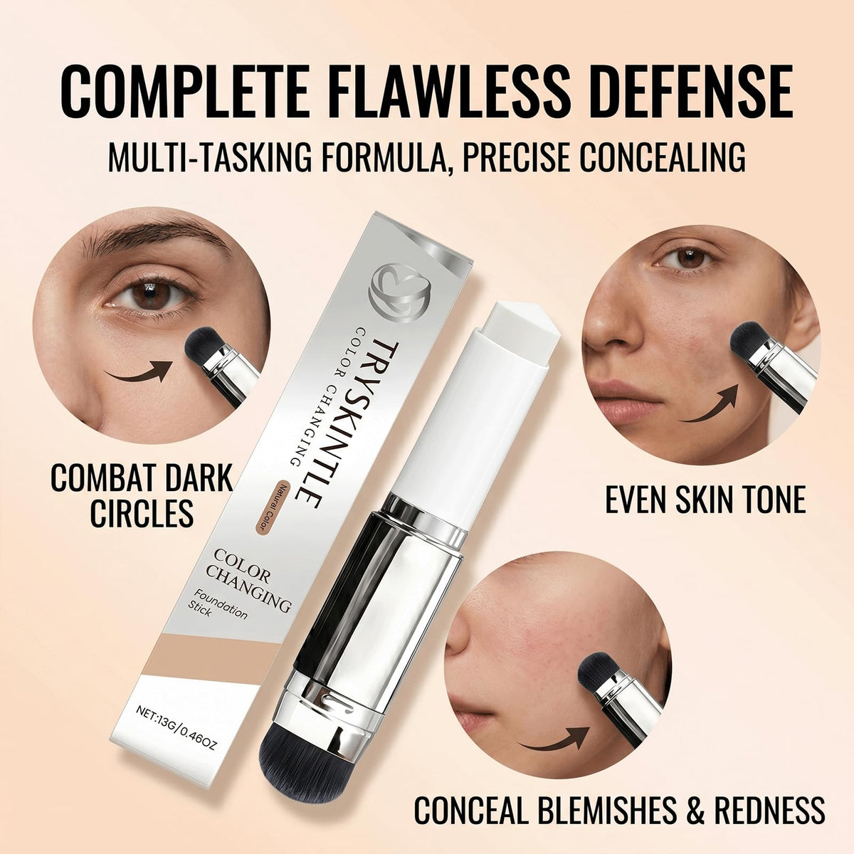 Tryskintle travel lifestyle shot showing stick in bag for effortless touch-ups on the go