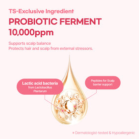 TS SHAMPOO close-up of protein ingredients GD supporting softer hair