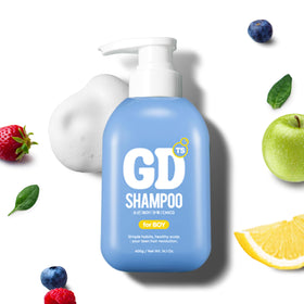 TS SHAMPOO front bottle showing clean label and bottle benefit