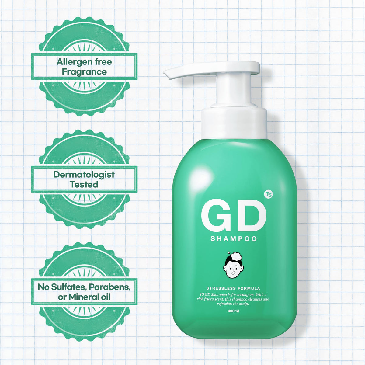 TS SHAMPOO label ingredients focus highlighting scalp-balance formula benefit