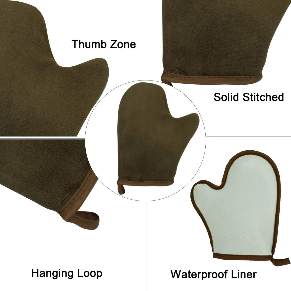 TSAIYI exfoliating glove close-up showing texture for smooth skin prep prior to tanning