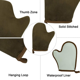 TSAIYI exfoliating glove close-up showing texture for smooth skin prep prior to tanning