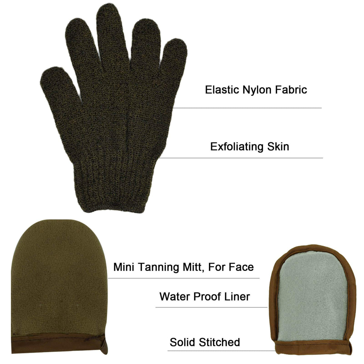 TSAIYI mini mitt and angled brush together for precise facial and edge blending