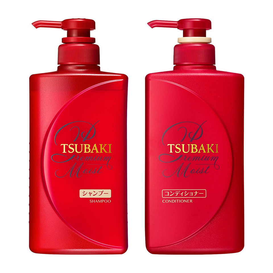 Tsubaki front packaging showing both 450ml bottles and set benefit of complete hydration