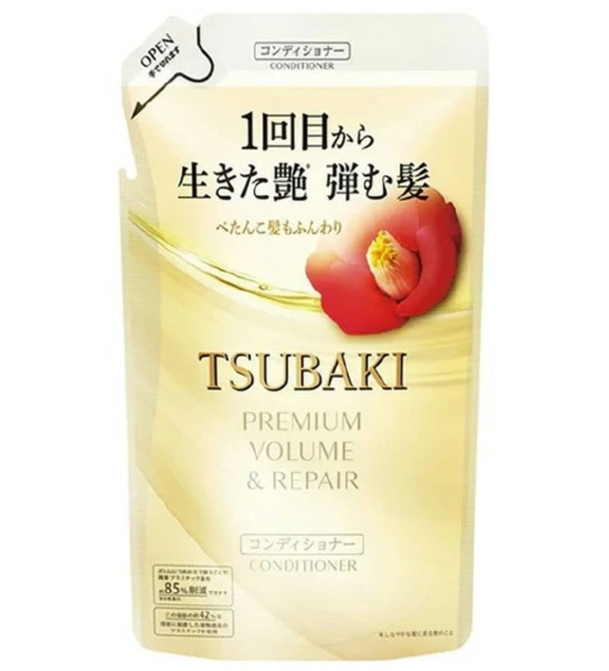 ファイントゥデイ tsubaki refill front packaging showing 300ml and label benefits
