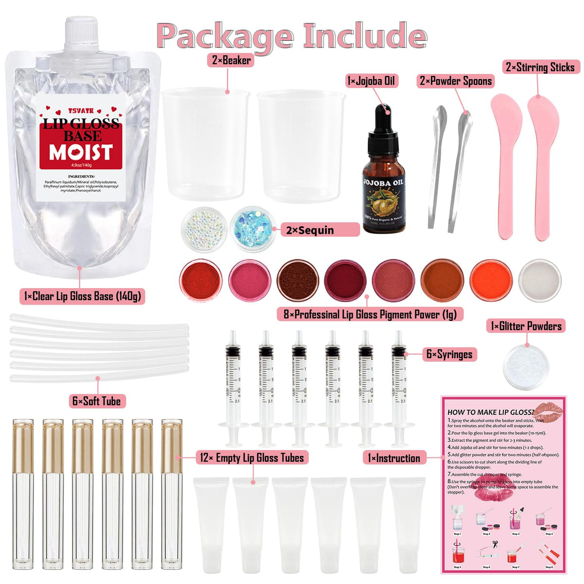 TSVATE kit contents laid out with tools for accurate mixing and filling