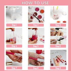 TSVATE finished lip glosses group illustrating variety and personalized results