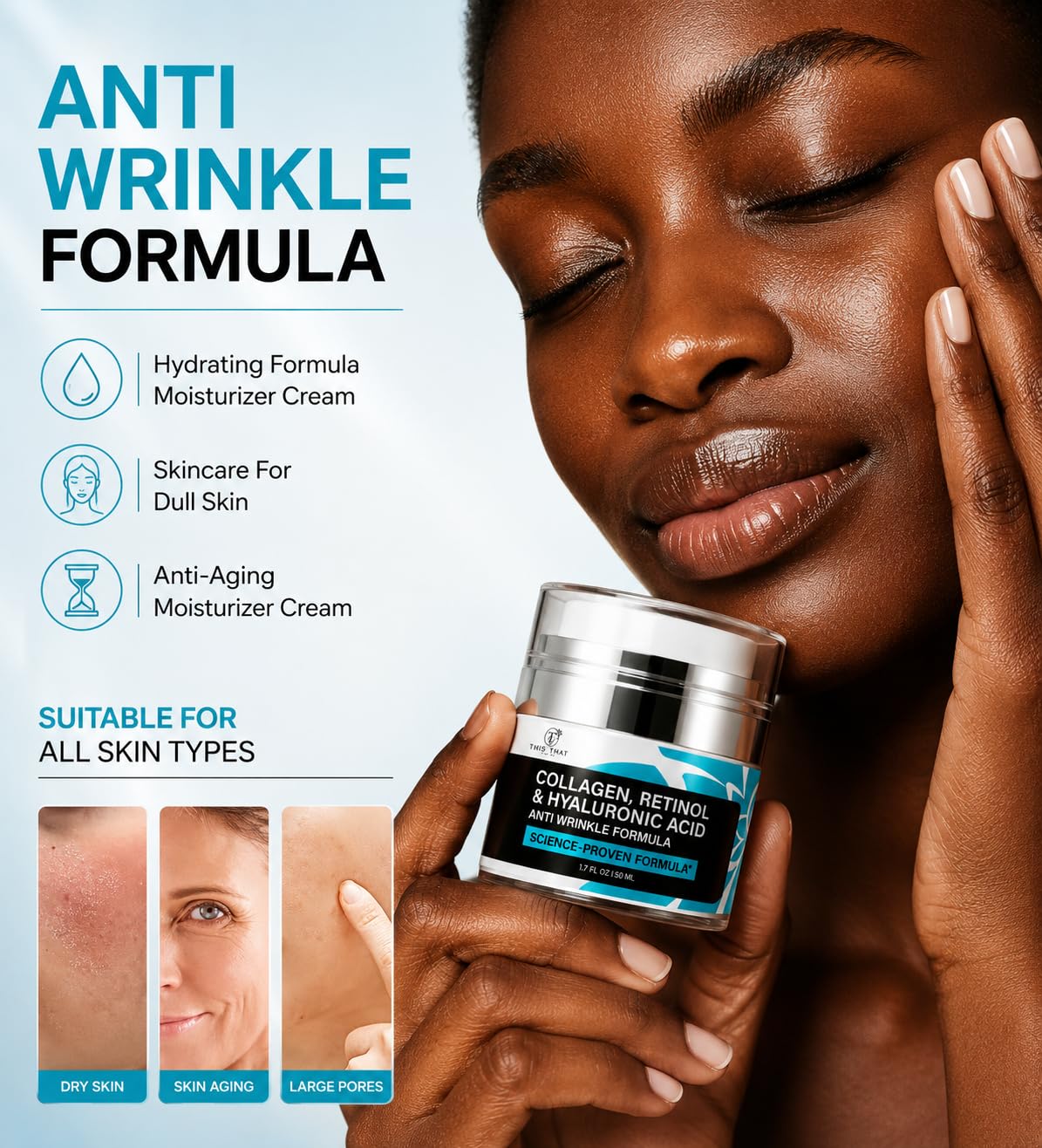 This That For Me cream texture closeup revealing lightweight hydration and quick absorption benefit