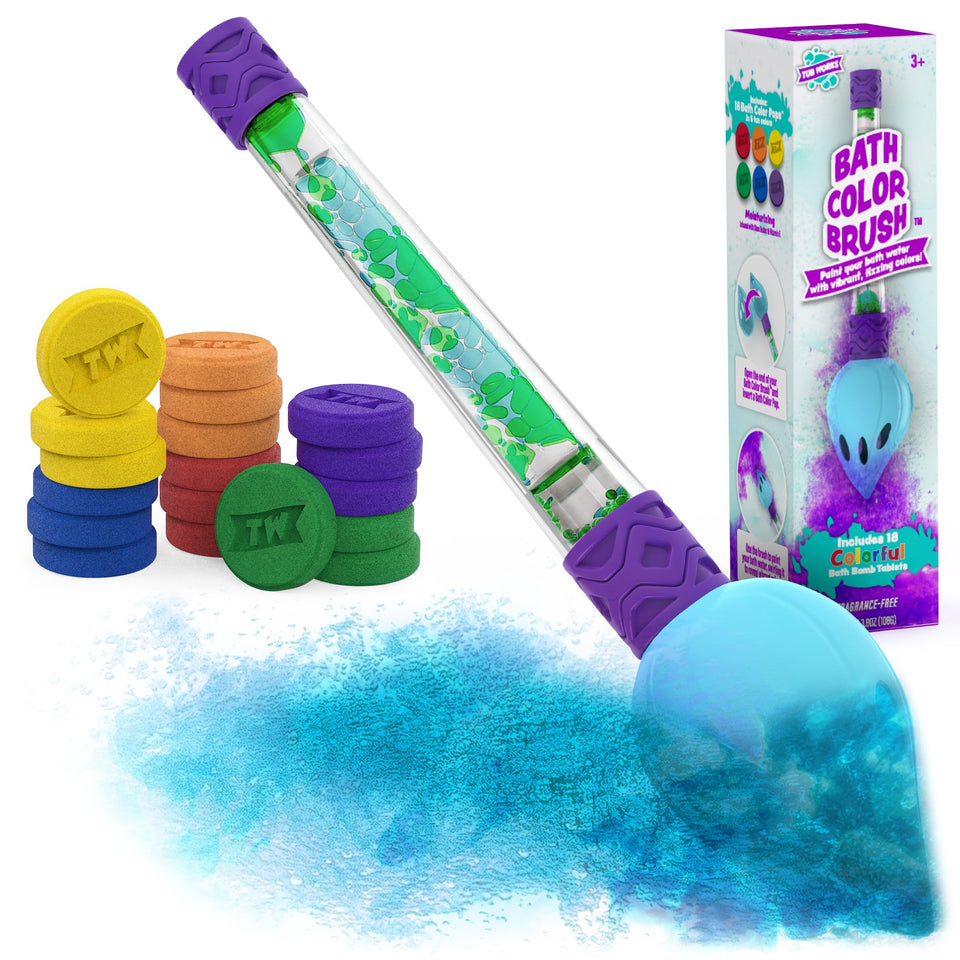 Tub Works brush front packaging showing contents and kid-friendly design