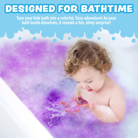 Close-up of a single Tub Works bath bomb fizzing to reveal the inner capsule for surprise play