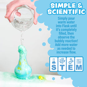 Tub Works vibrant color swirls across bath water, encourages creativity