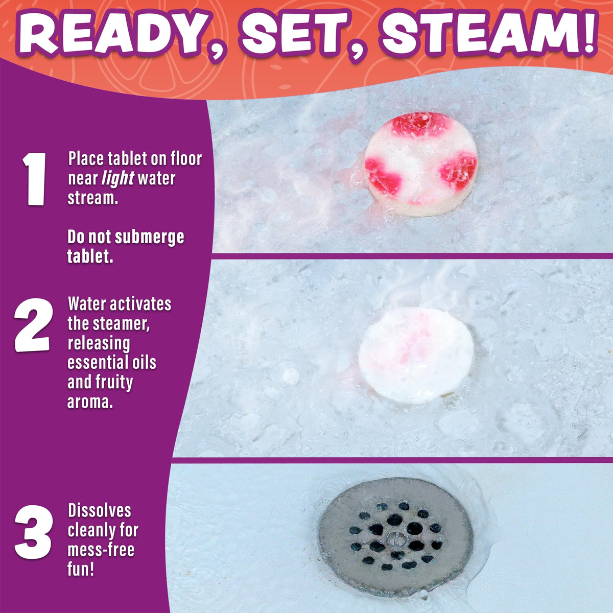 Tub Works packaging label with ingredient highlights and safety info