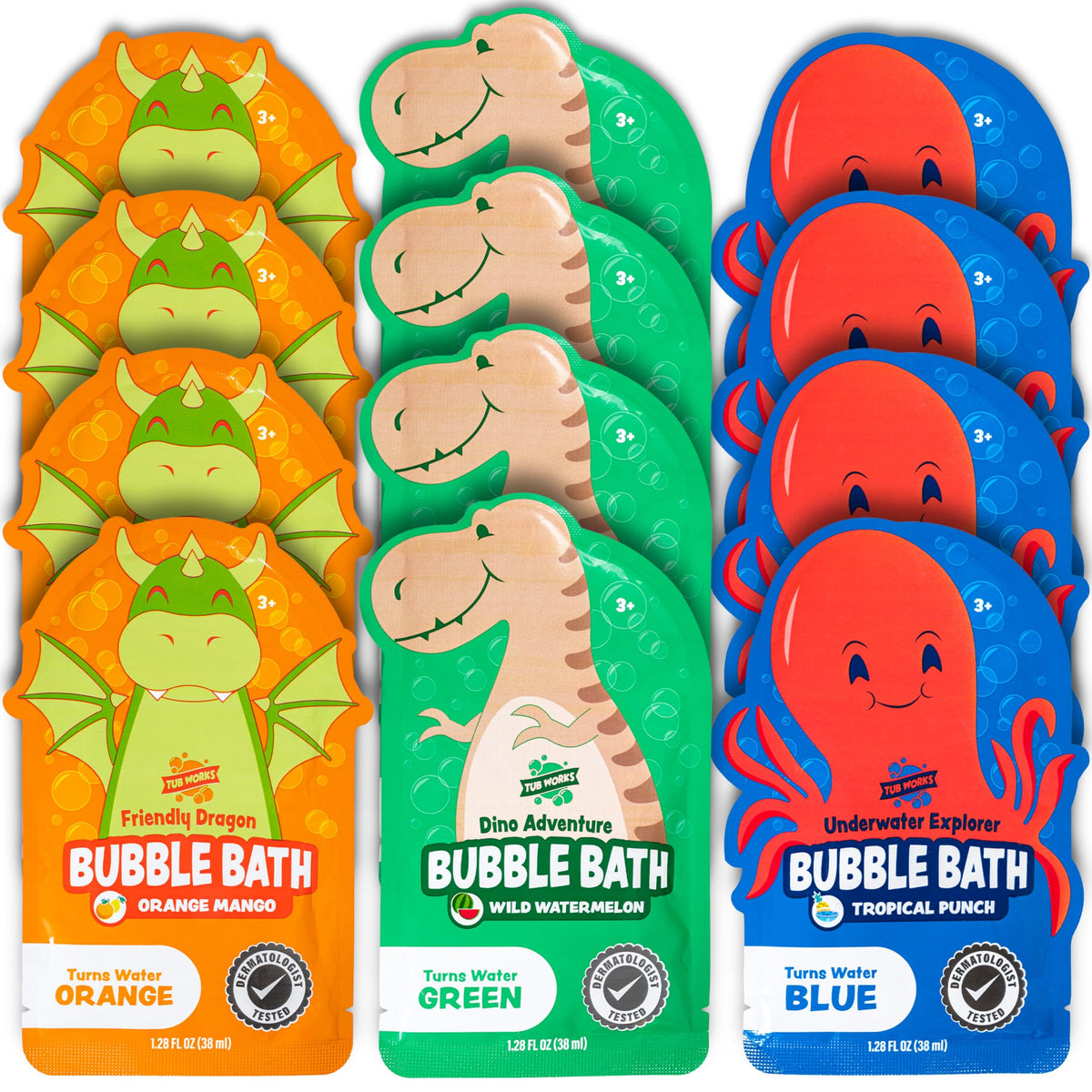 Tub Works pouches arranged as gift pack and stocking stuffer idea