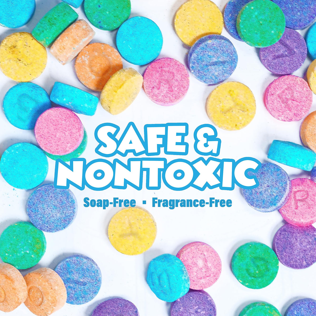 Tub Works bath water in mixed colors showing creative play and learning benefit