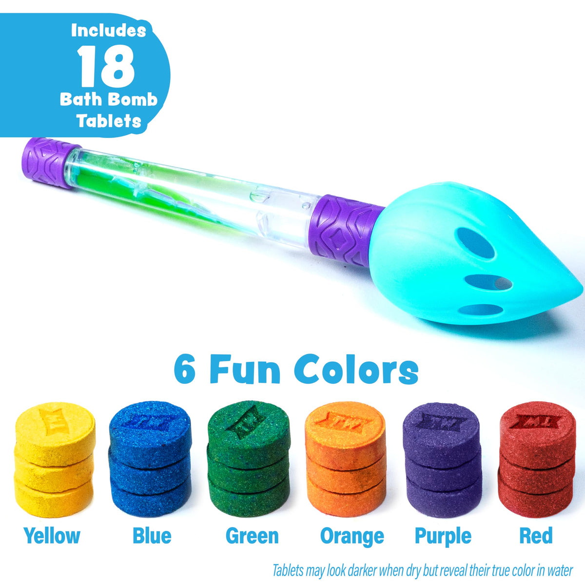 Tub Works vibrant color swirls in tub demonstrating mix-and-layer fun