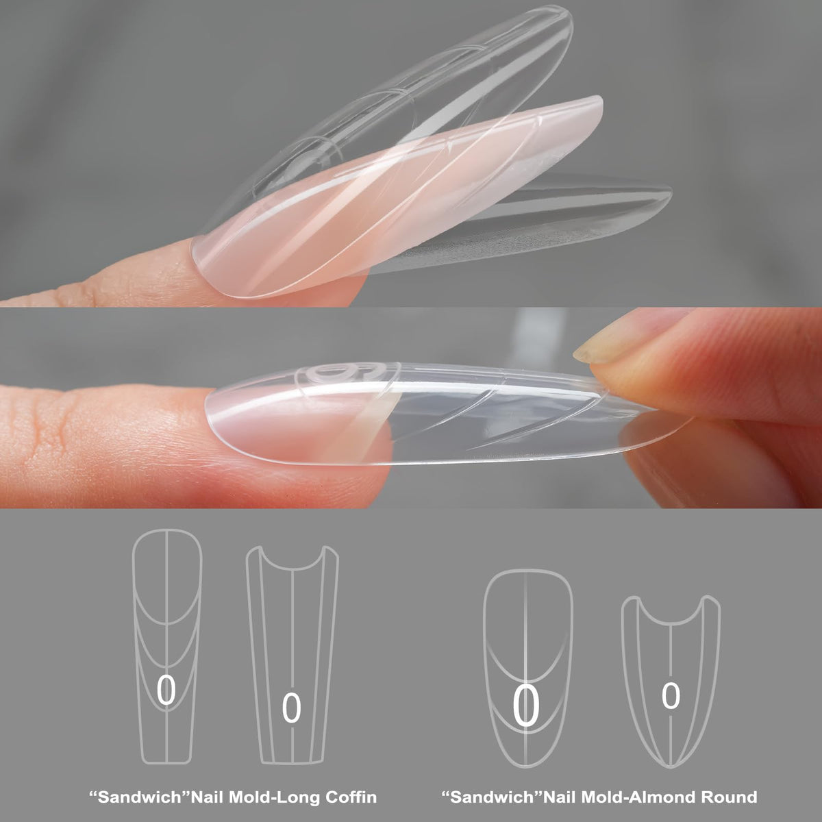 Tucepu forms held next to hand for scale, helps choose proper size