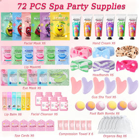 Tudona individual mini‑set laid out to show six grouped spa favors per guest