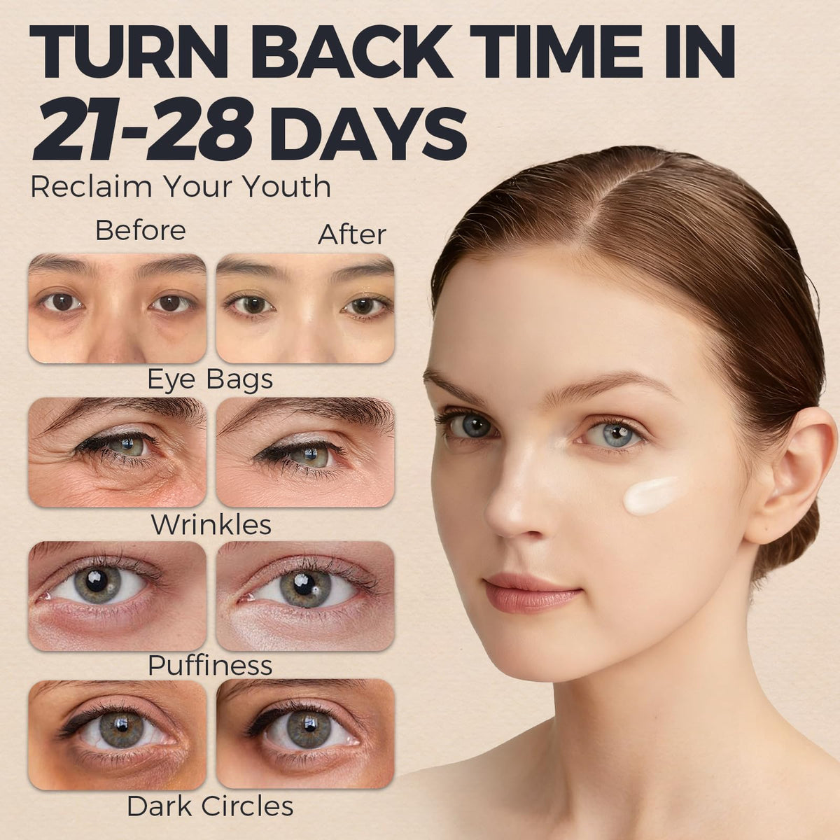 Tuggle before and after scale illustrating reduced puffiness