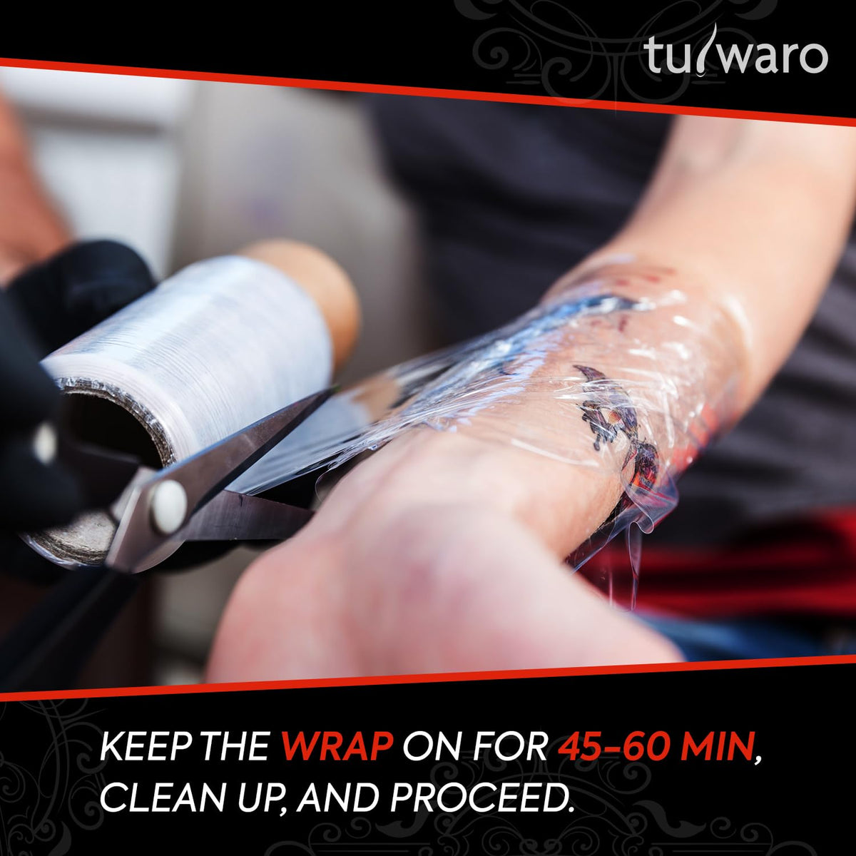 tuiwaro applied on forearm demonstrating targeted relief and smooth finish