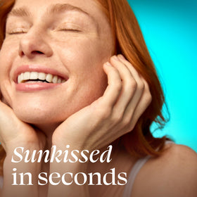 TULA pump action dispensing a small pearl of bronzing drops for precise application