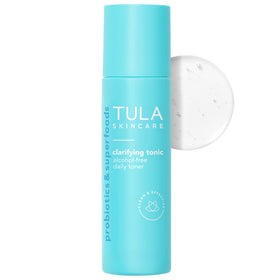 TULA clarifying tonic front bottle showing product and glow