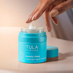 TULA open jar texture showing creamy finish and easy absorption benefit