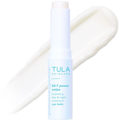 TULA front packaging showing portable 0.23 oz balm and brand logo for quick hydration