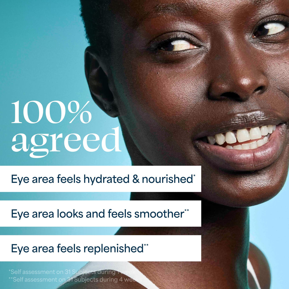 TULA applying balm under eye to brighten and reduce puffiness instantly