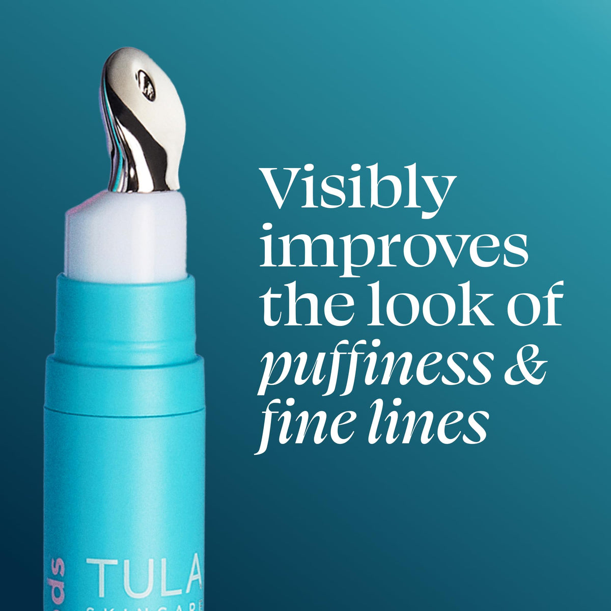 TULA creamy serum texture on fingertip, demonstrates lightweight absorption