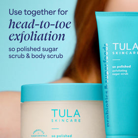 TULA on a vanity with towels for lifestyle mood and self-care appeal