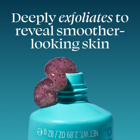 TULA pile of pink salt and volcanic sand ingredients, emphasizes natural exfoliants benefit