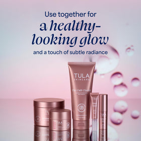 TULA Spresso in morning routine setting showing energized, hydrated eyes