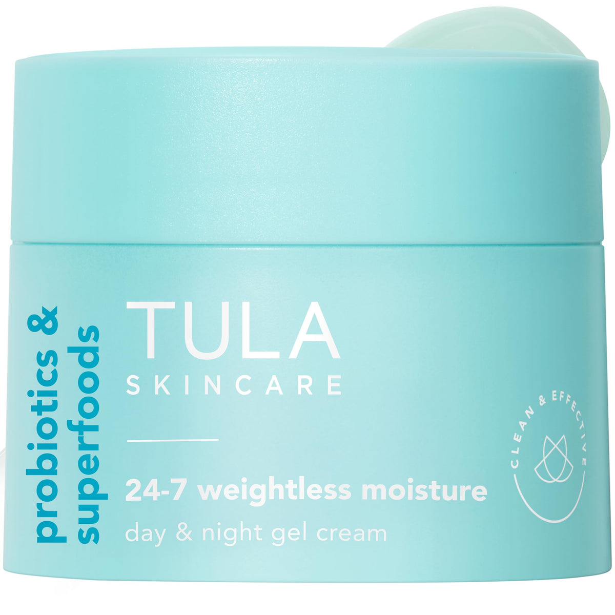 TULA travel jar front view showing compact moisturizer for easy packing and hydration
