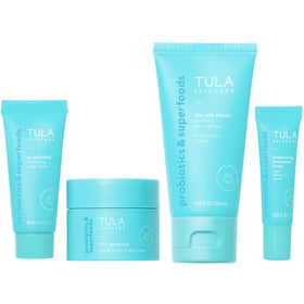 TULA travel kit front packaging showing all four mini products for convenience
