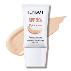 Tunbot front packaging showing full-coverage foundation and SPF benefit