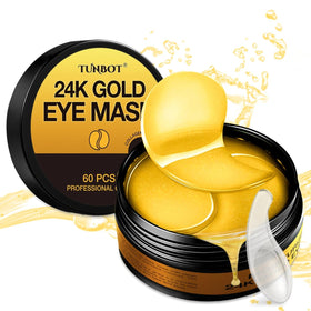 Tunbot front packaging showing 60-piece gold eye mask supply for convenience