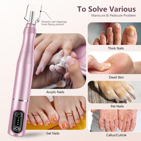 TUOBEO assortment of 11 bits and 56 sanding bands for versatile nail care