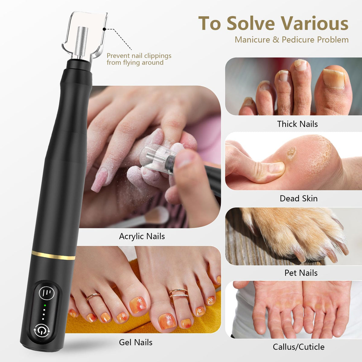 TUOBEO 11 bits and 56 sanding bands arranged to show versatility for nail services