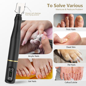 TUOBEO 11 bits and 56 sanding bands arranged to show versatility for nail services