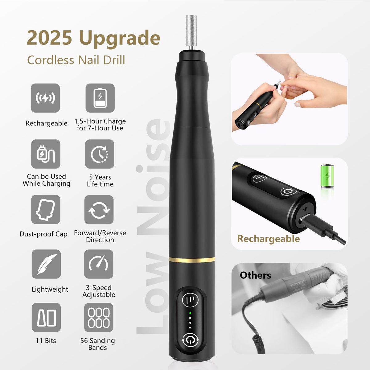 TUOBEO handpiece in use on nails demonstrating professional results and comfort