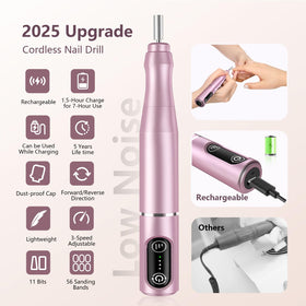 TUOBEO cordless drill in use during a home manicure for salon-quality results