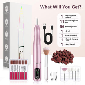 TUOBEO packed in a travel pouch to show portability for on-the-go nail care