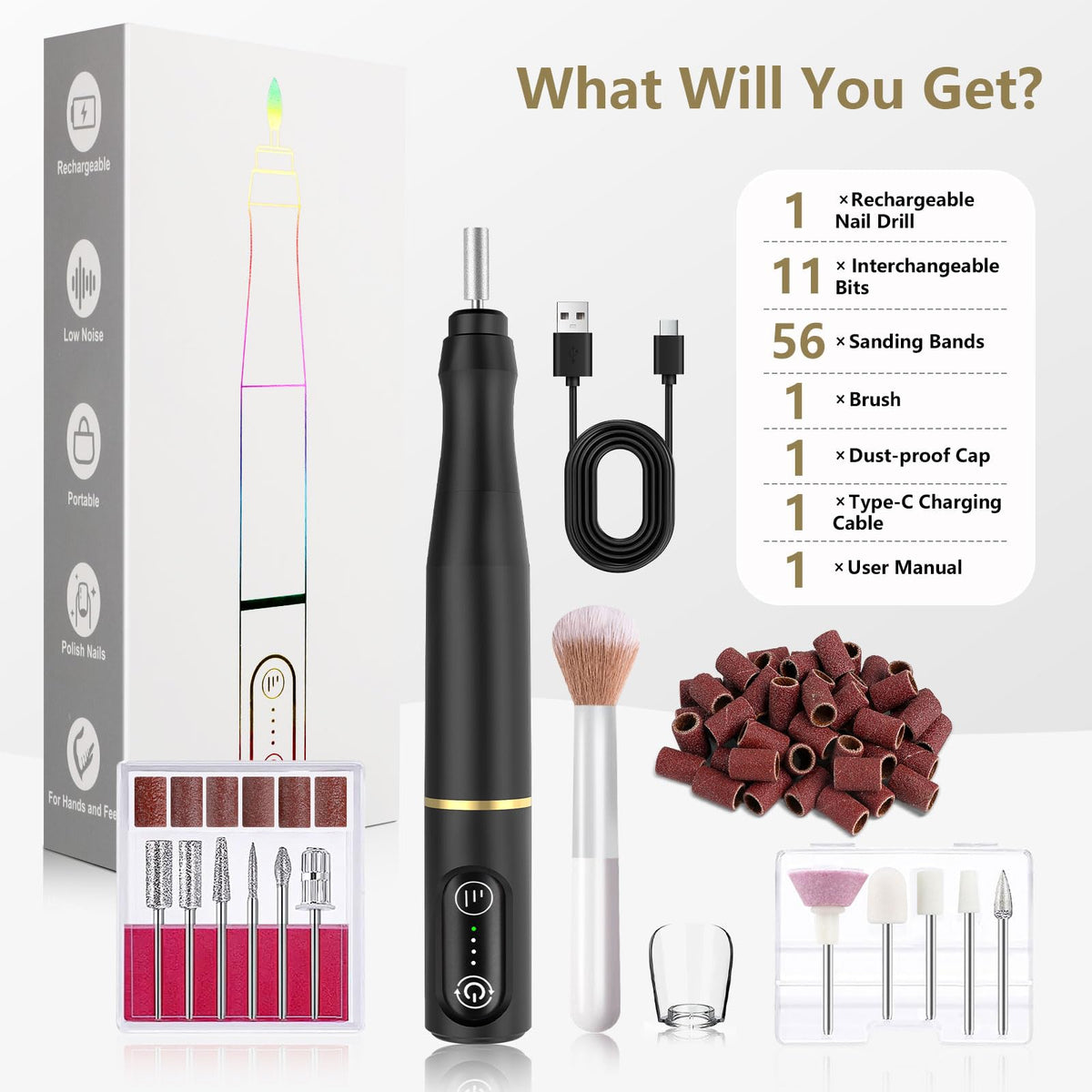 TUOBEO kit packed in a travel case ready for mobile nail technicians and home use