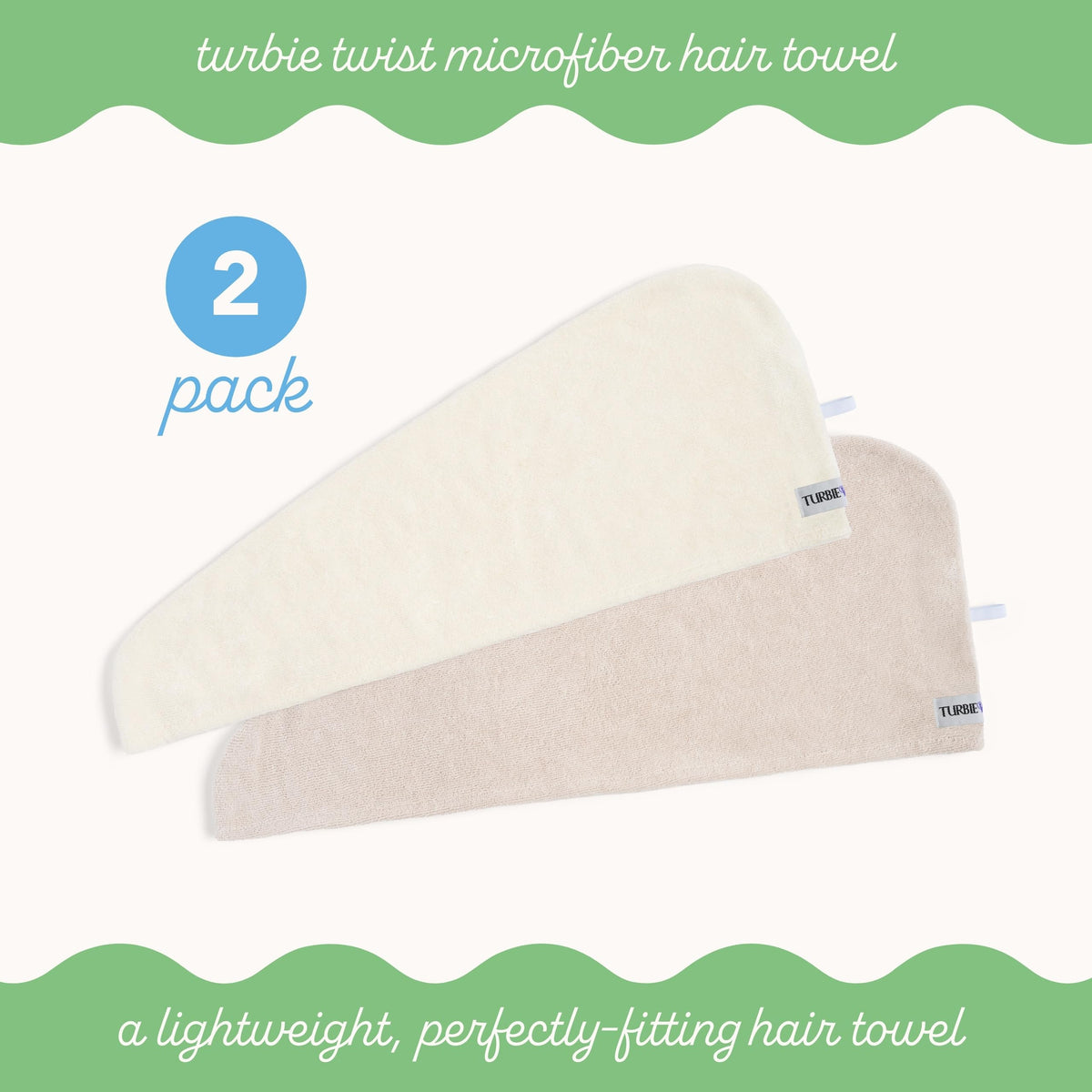 Turbie Twist detail of button and loop fastening for secure wear
