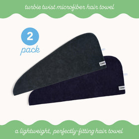 Turbie Twist twist-and-loop fastening detail for secure fit