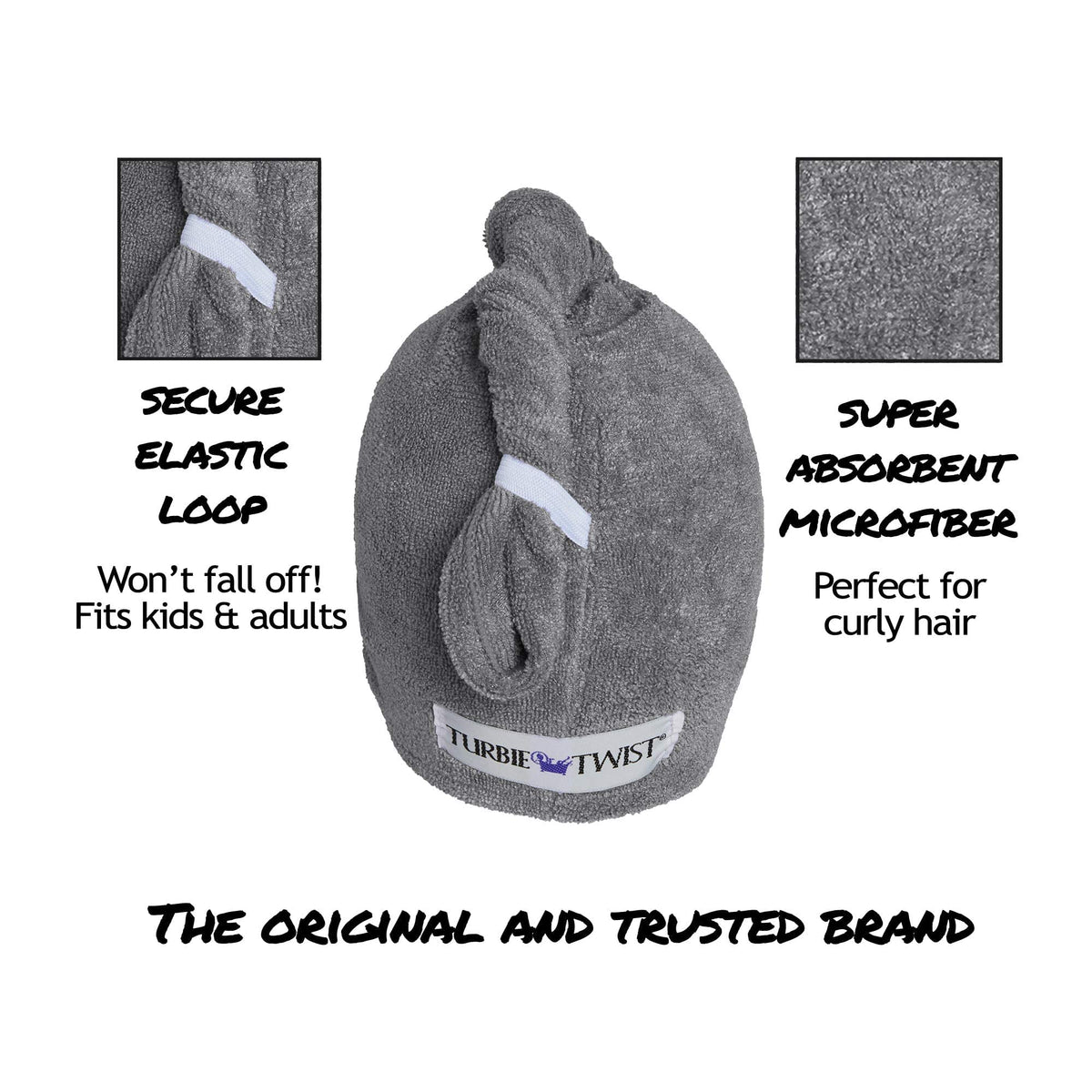 Turbie Twist displayed on bathroom vanity near skincare products showing everyday styling convenience
