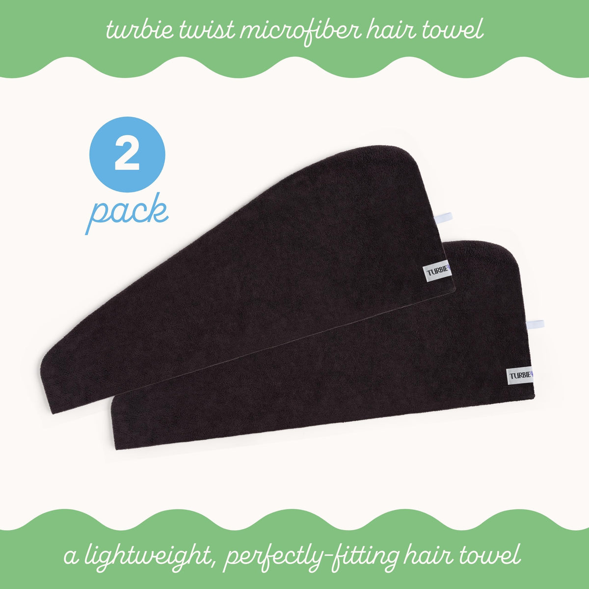 Turbie Twist twist-and-loop closure detail for secure fit