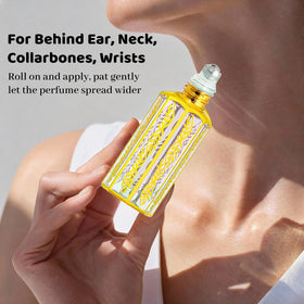 Tuteshow applied on wrist in lifestyle shot conveying long-lasting scent