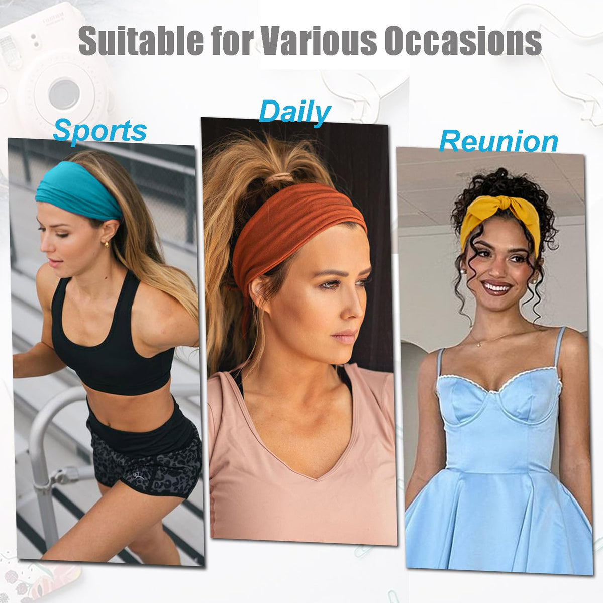 TuTive headband held in hand for size comparison showing 27.5 inch length and adjustable versatility